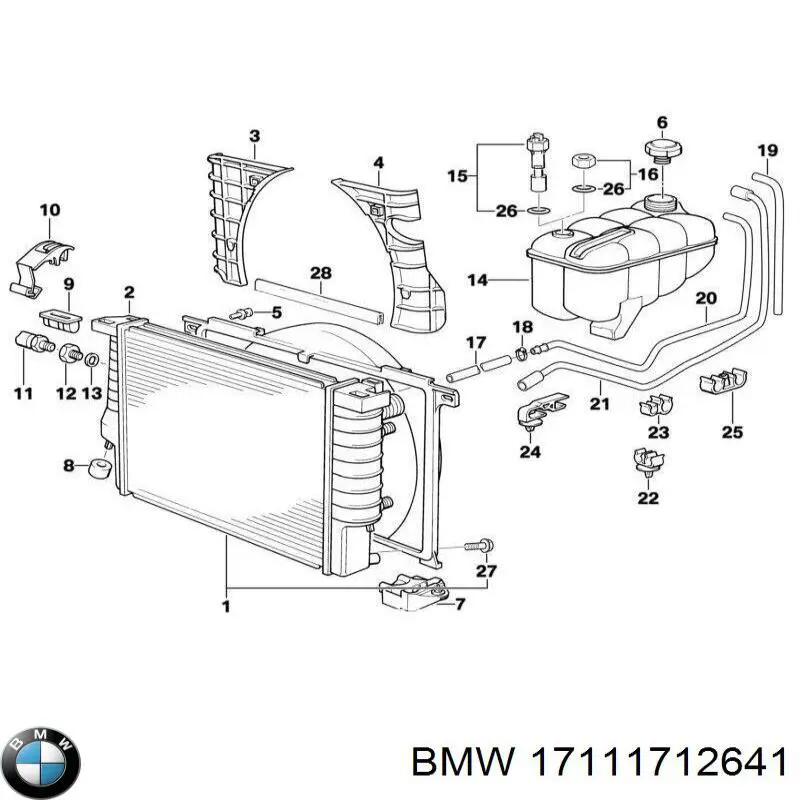 Tanque de expansão do sistema de esfriamento BMW 17111712641 preço, a partir de 66,33 USD