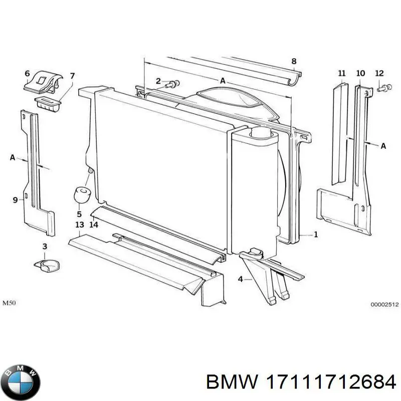 Difusor do radiador de esfriamento BMW 17111712684 preço, a partir de 60,30 USD