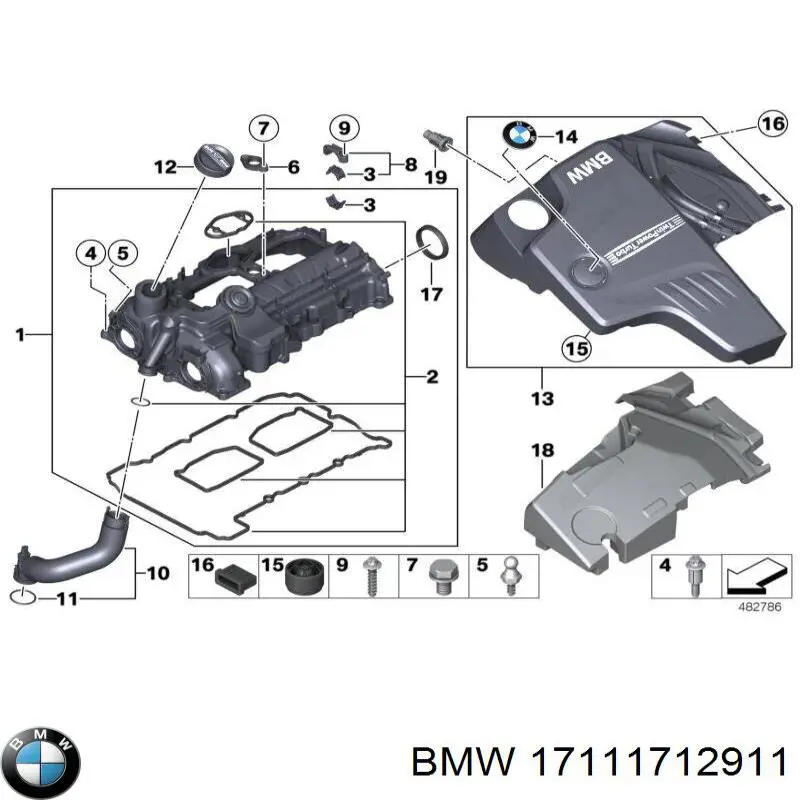 Compre 17111712911 BMW Braçadeira do silenciador traseira