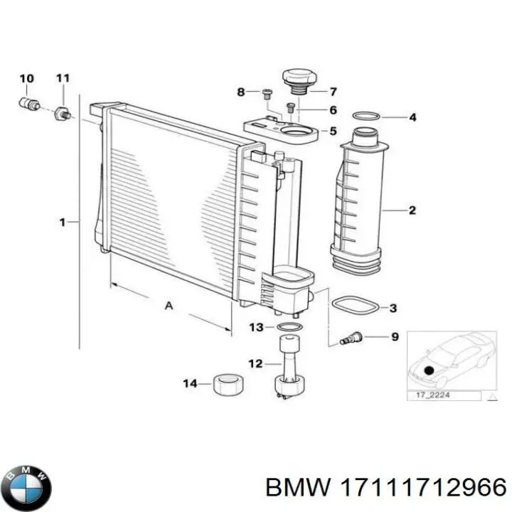Compre 17111712966 BMW Vedante de tampa do tanque de expansão