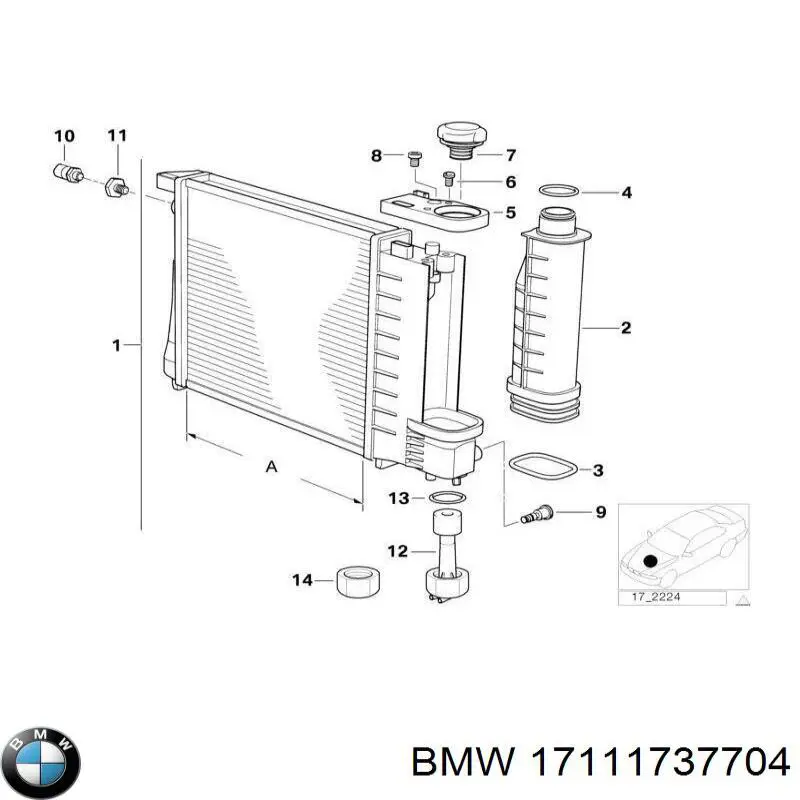 Consola (coxim de fixação) inferior do radiador BMW 17111737704 preço, a partir de 22,25 USD