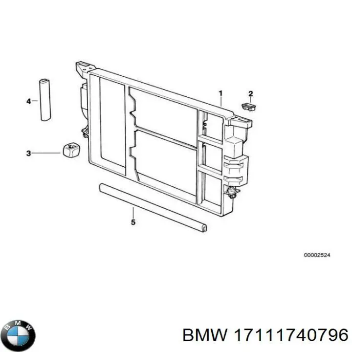 Carcaça de fixação do radiador BMW 17111740796 preço, a partir de 146,42 USD