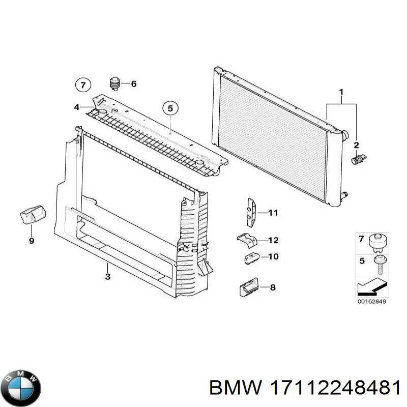 17112248481 BMW Conduto de ar (defletor) do radiador