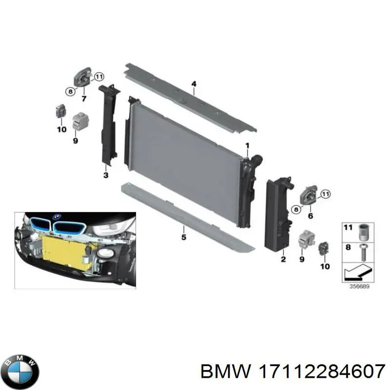 17112284607 BMW Radiador de esfriamento de motor