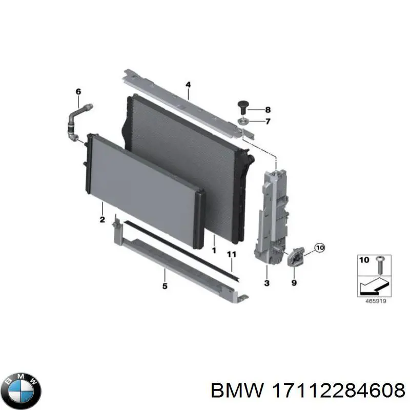17112284608 BMW Radiador de esfriamento de motor adicional
