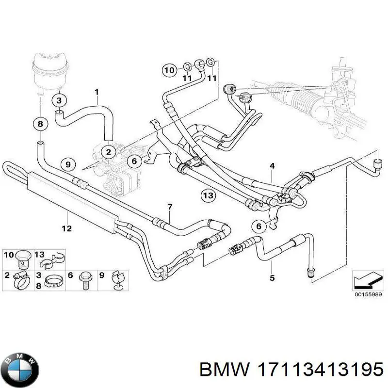 17113413195 BMW Radiador da Direção hidrâulica assistida