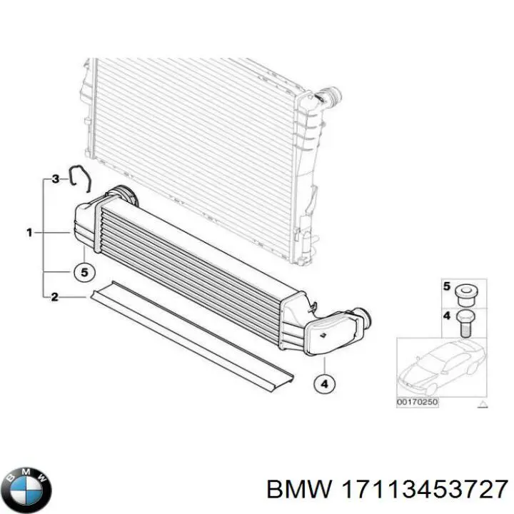 17113453727 BMW Radiador de intercooler