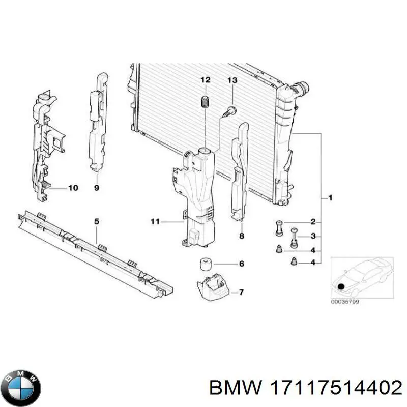 Consola do radiador superior BMW 17114467106 preço, a partir de 25,10 USD