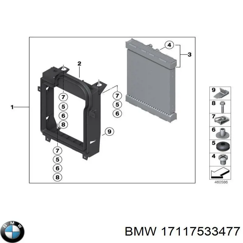 17117533477 BMW Radiador de esfriamento de motor adicional