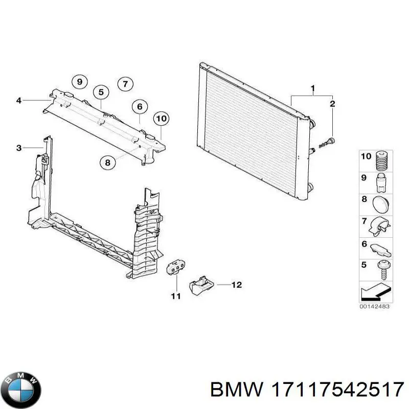 Consola inferior do radiador BMW 17117542517 preço, a partir de 42,99 USD