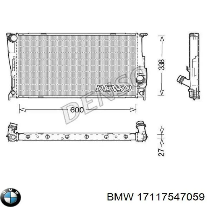 Radiador de esfriamento de motor BMW 17117547059 preço, a partir de 165,84 USD