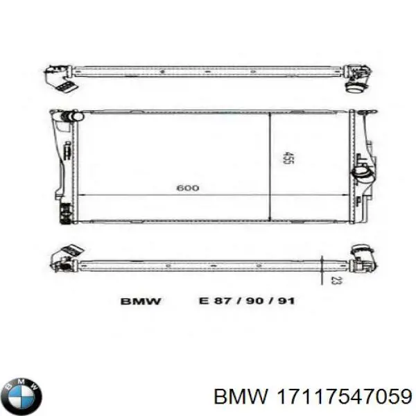 17117547059 BMW Radiador de esfriamento de motor