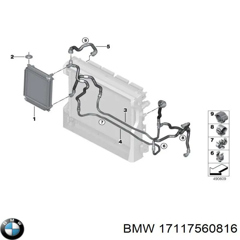 Radiador de esfriamento de motor adicional BMW 17117560816 preço, a partir de 406,91 USD