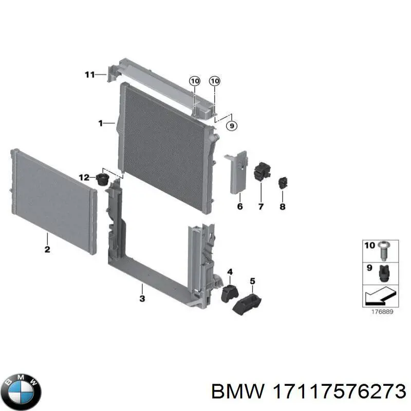 17117576273 BMW Radiador de esfriamento de motor