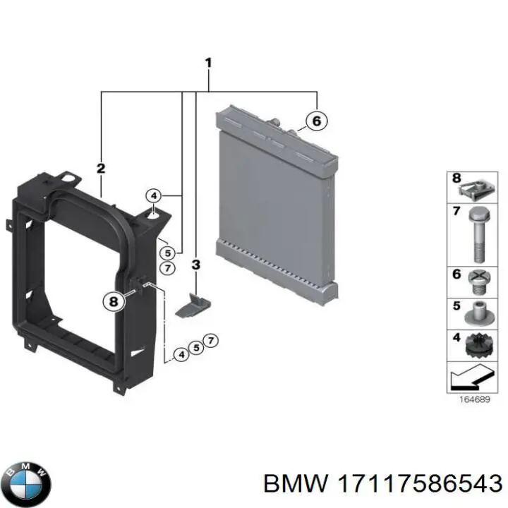17117586543 BMW Conduto de ar (defletor) do radiador