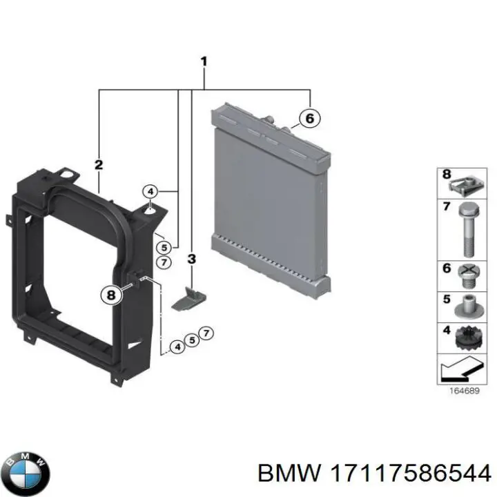 Radiador de esfriamento de motor adicional BMW 17007796838 preço, a partir de 228,23 USD