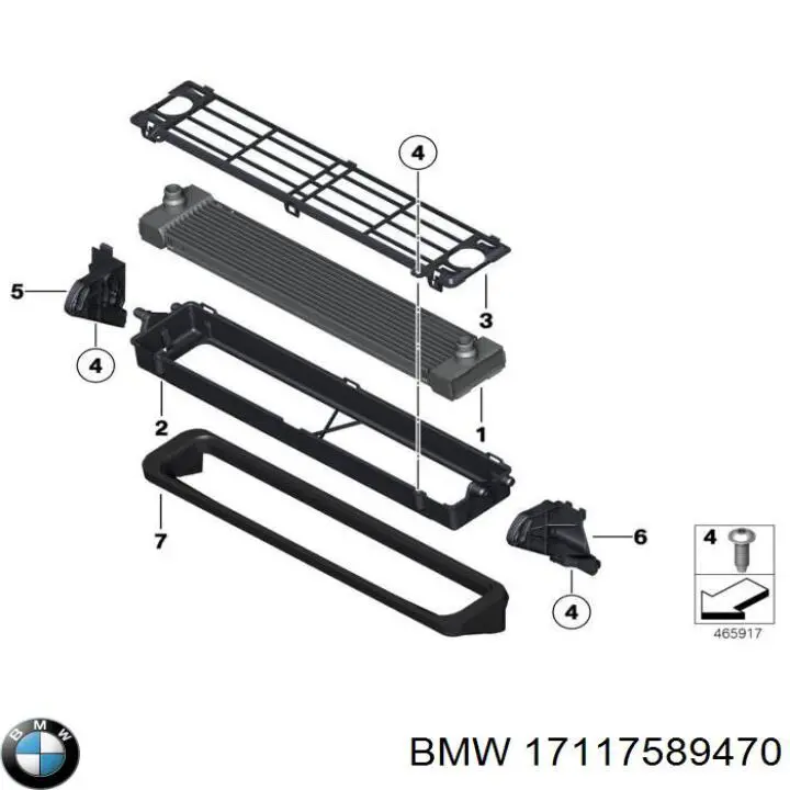 17117589470 BMW Radiador de esfriamento de motor adicional