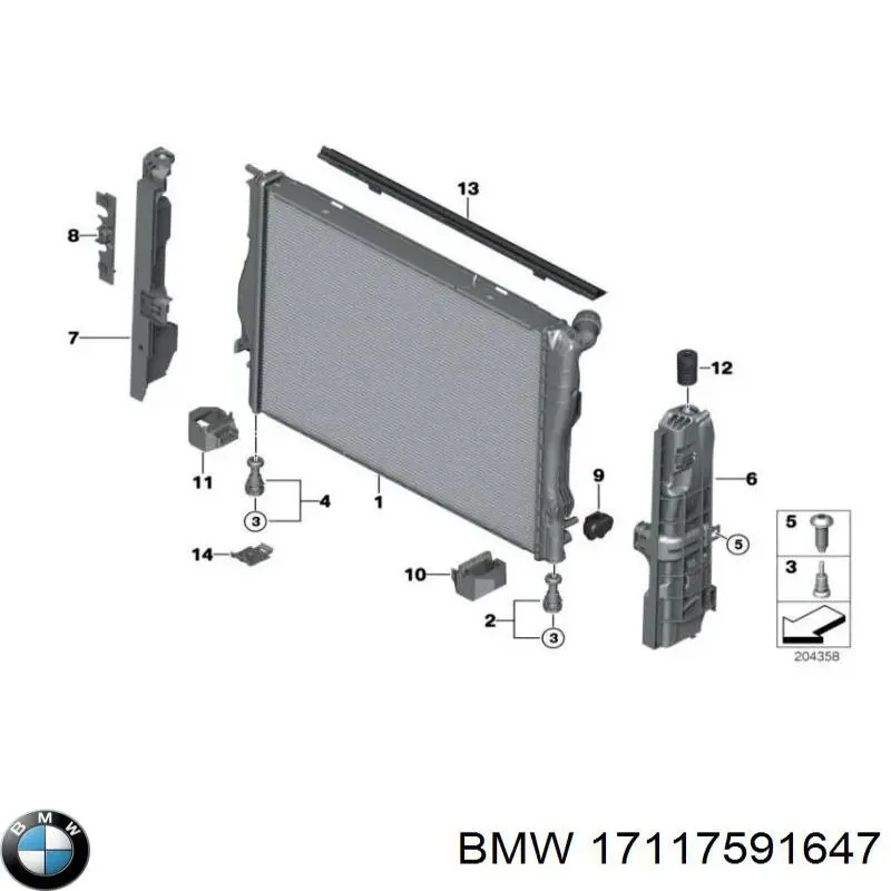 Consola (coxim de fixação) inferior do radiador BMW 17117591647 preço, a partir de 36,68 USD