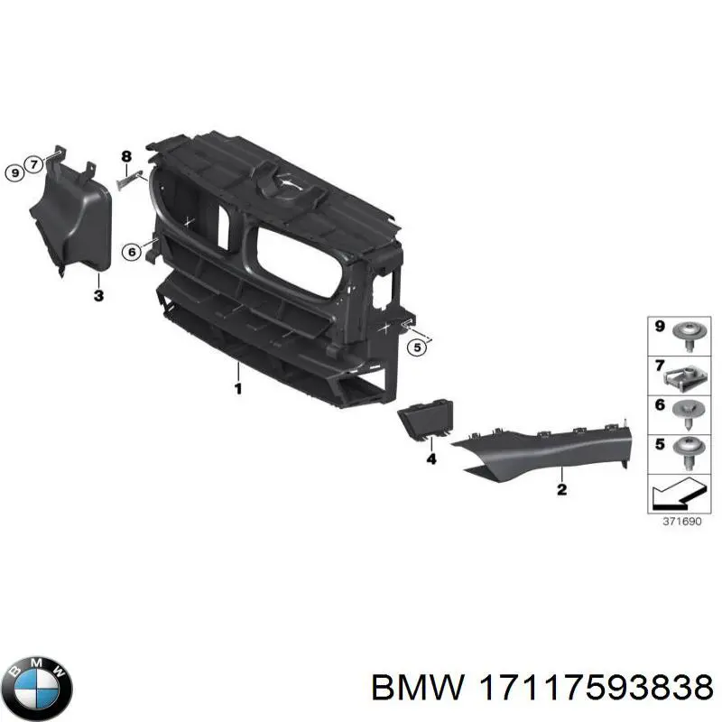 Consola do radiador esquerdo BMW 17117593838 preço, a partir de 43,80 USD
