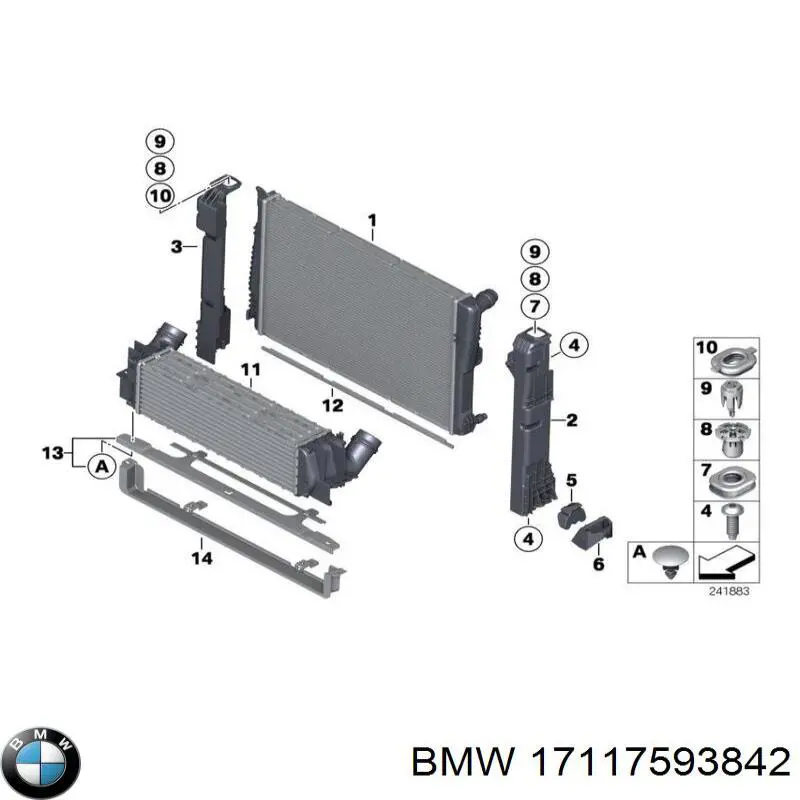 Radiador de esfriamento de motor BMW 17117593842 preço, a partir de 226,85 USD