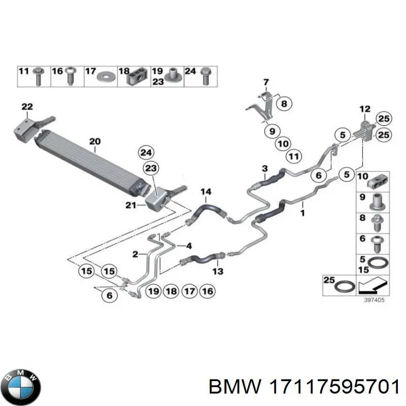 Compre 17117595701 BMW Cápsula (prendedor) de fixação do forro do pára-choque do pára-lama dianteiro