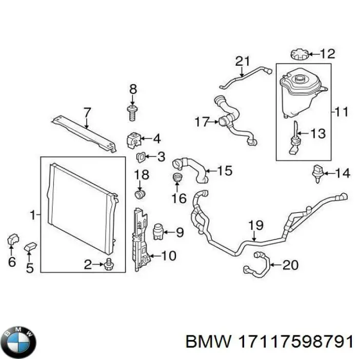 Consola (coxim de fixação) inferior do radiador BMW 17117598791 preço, a partir de 24,70 USD