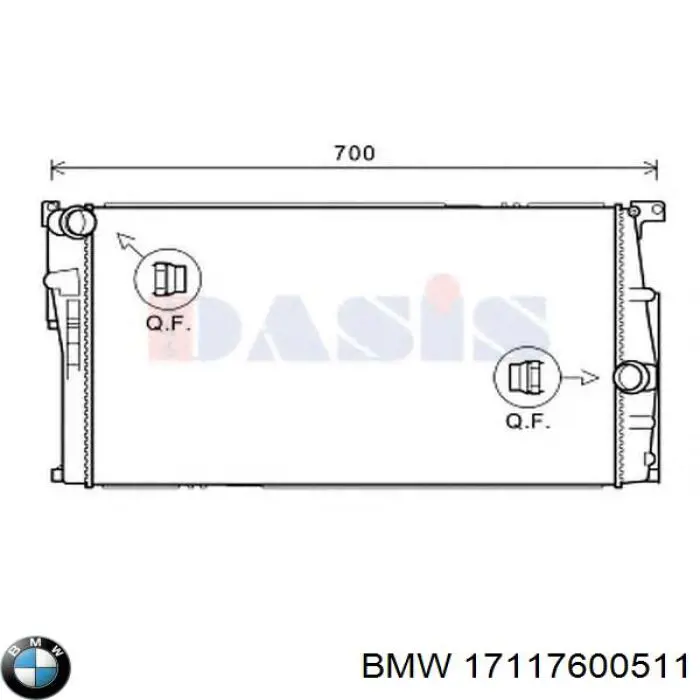 Radiador de esfriamento de motor BMW 17117600511 preço, a partir de 119,18 USD