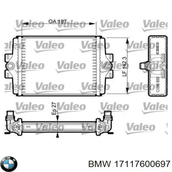 Radiador de esfriamento de motor adicional BMW 17117600697 preço, a partir de 73,07 USD