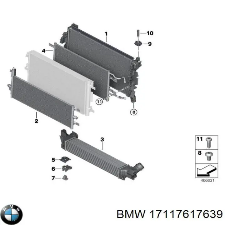 17117617639 BMW Radiador de esfriamento de motor