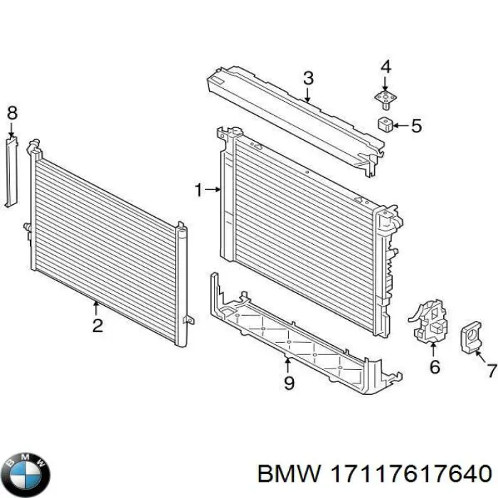 Radiador de esfriamento de motor BMW 17117617640 preço, a partir de 853,29 USD