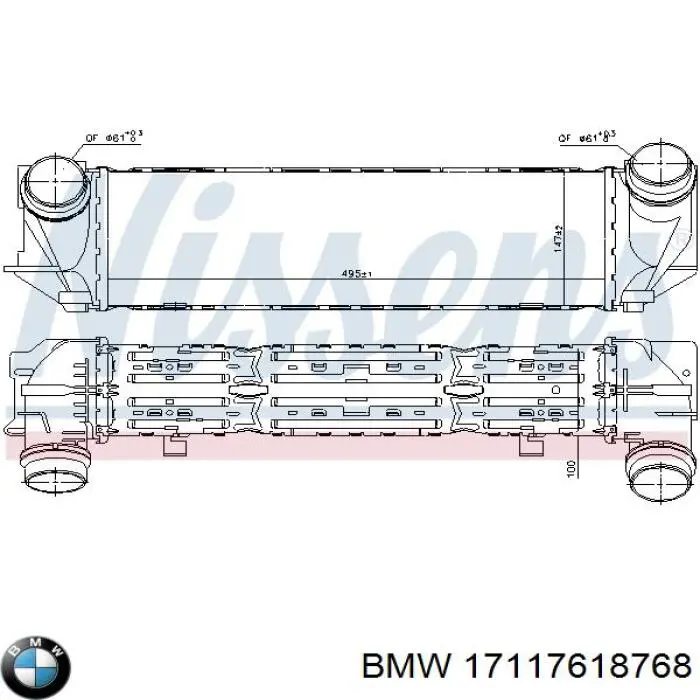 Radiador de intercooler BMW 17117618768 preço, a partir de 195,44 USD