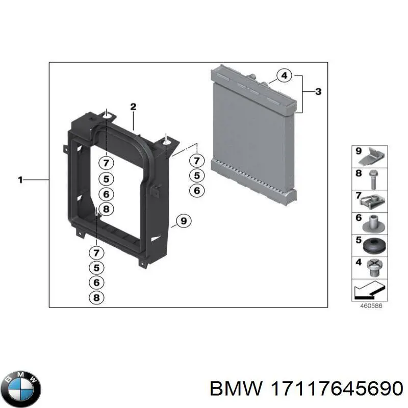 17117645690 BMW Radiador de esfriamento de motor adicional