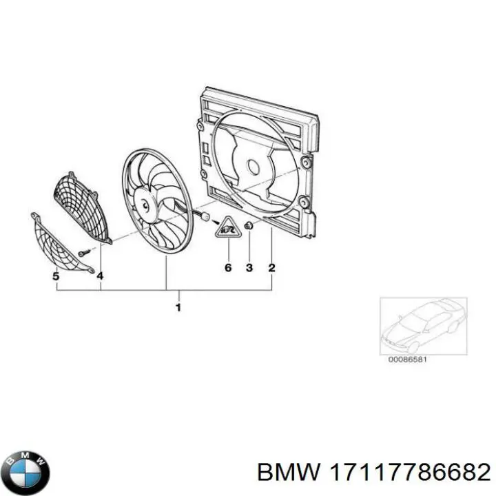17117786682 BMW Perciana do radiador de esfriamento