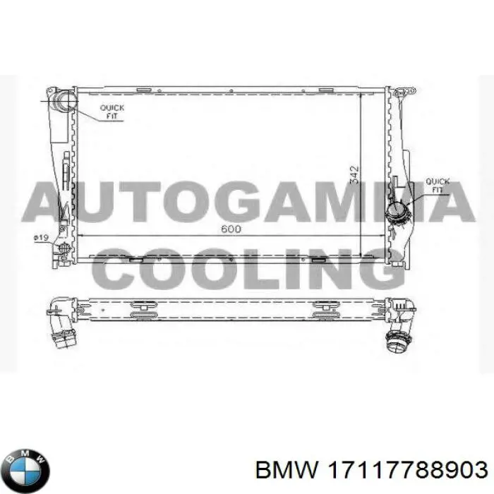 17117788903 BMW Radiador de esfriamento de motor