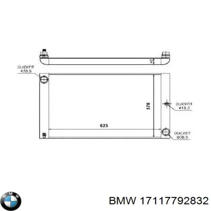 Radiador de esfriamento de motor BMW 17117792832 preço, a partir de 158,34 USD