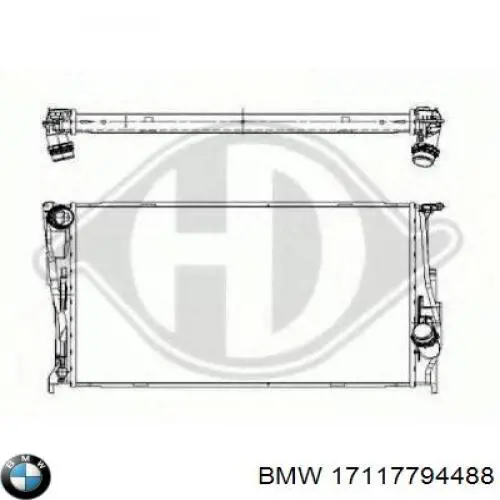 Radiador de esfriamento de motor BMW 17117794488 preço, a partir de 120,92 USD