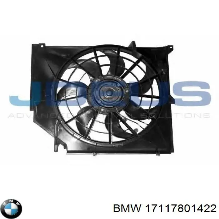 Compre 17117801422 BMW Difusor do radiador de esfriamento, montado com motor e roda de aletas