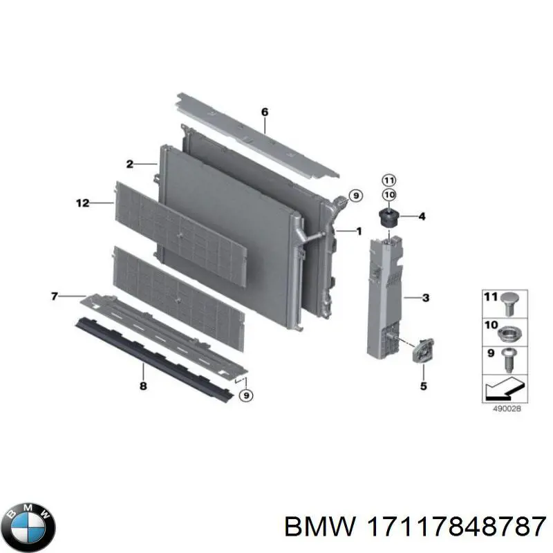 17117848787 BMW Consola direita do radiador