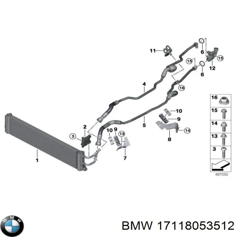 17118053512 BMW Radiador de esfriamento, Caixa Automática de Mudança