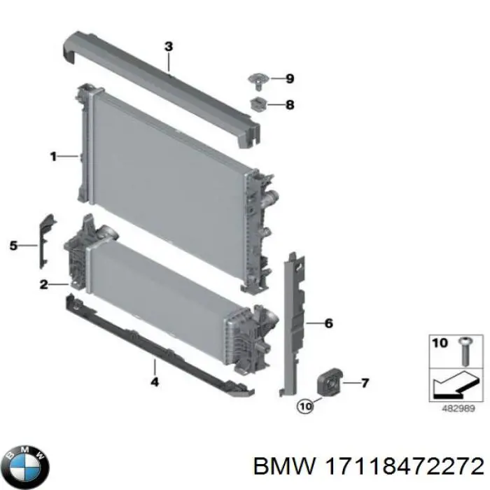 17118472272 BMW Radiador de esfriamento de motor