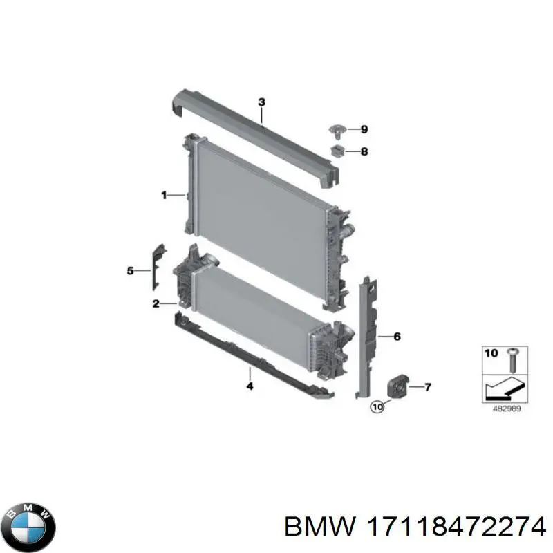 17118472274 BMW Radiador de esfriamento de motor