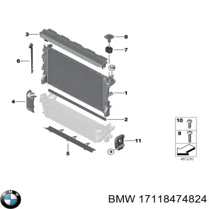 Radiador de esfriamento de motor BMW 17118474824 preço, a partir de 268,81 USD