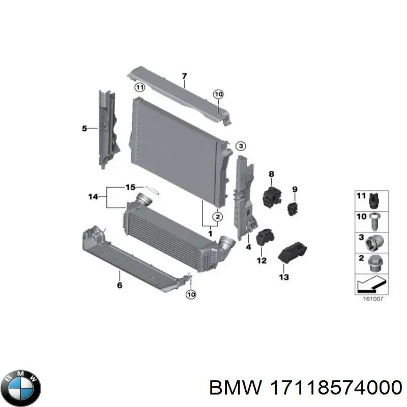 Carcaça de fixação do radiador, parte superior BMW 17118574000 preço, a partir de 80,02 USD