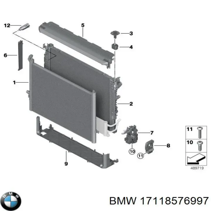 17118576997 BMW Radiador de esfriamento de motor