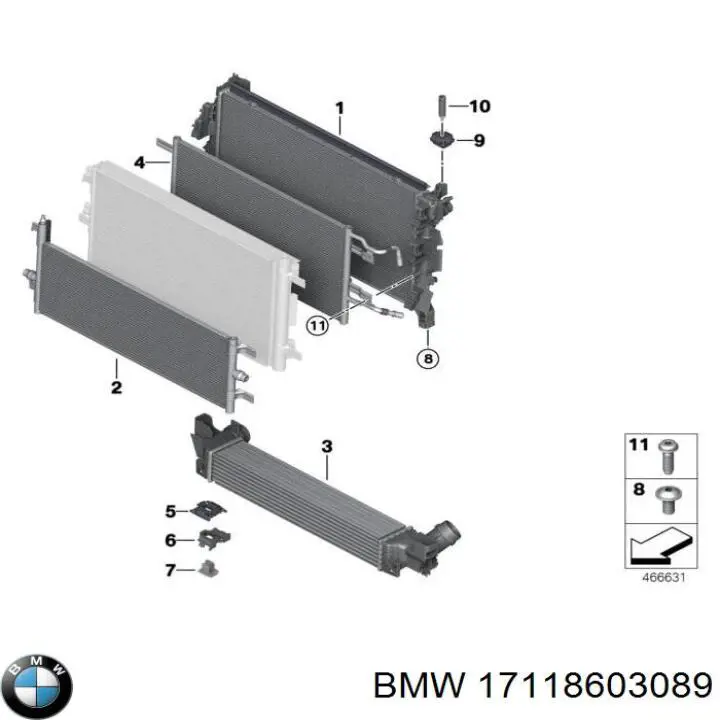 Radiador de esfriamento de motor BMW 17118603089 preço, a partir de 157,84 USD