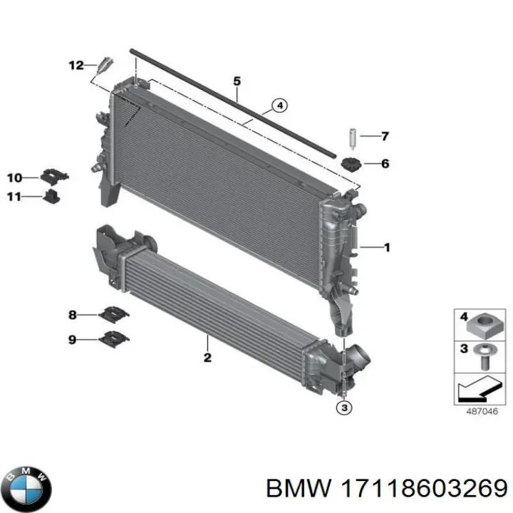 Radiador de esfriamento de motor BMW 17118603269 preço, a partir de 518,22 USD