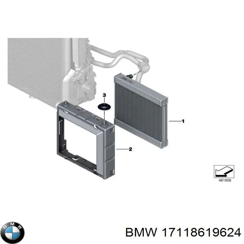 17118619624 BMW Carcaça de fixação do radiador
