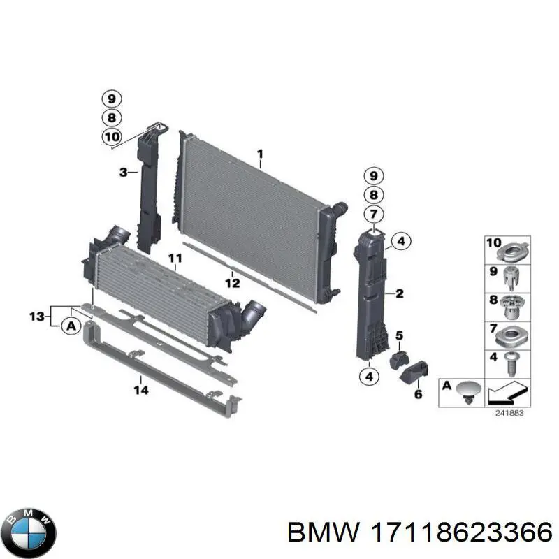 Radiador de esfriamento de motor BMW 17118623366 preço, a partir de 226,85 USD