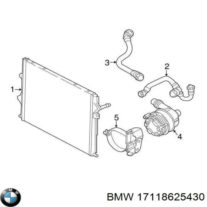 17118625430 BMW Radiador de esfriamento de motor adicional