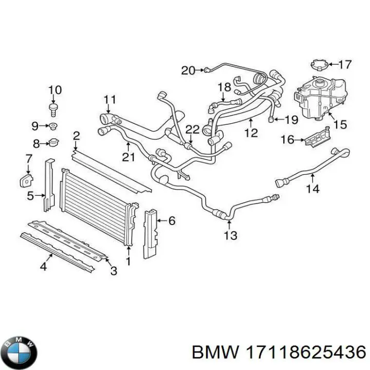 17118625436 BMW Consola do radiador esquerdo
